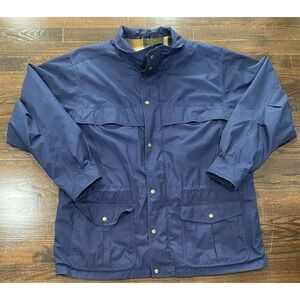 Eddie Bauer Jacket Men's Size XL Blue Wool Plaid Lined Barn Chore Coat Mountain